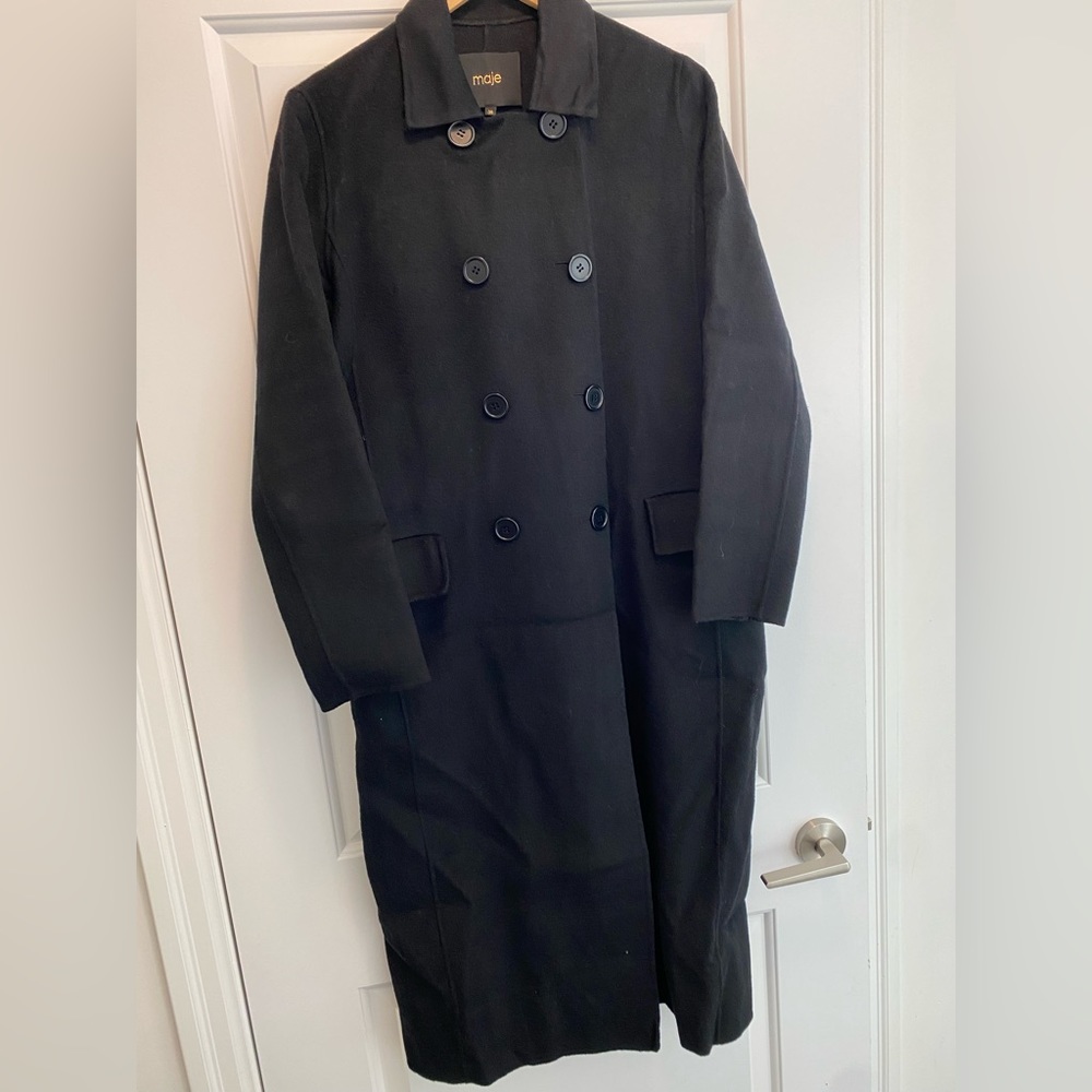 Wool Maje black coat